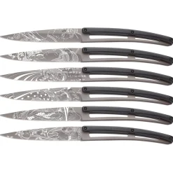 Deejo Steakmesser-Set Ebenholz "Japanisch"