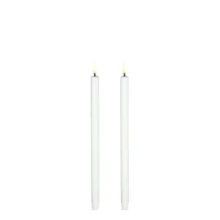 Uyuni 2er Set Mini LED-Stabkerzen "Taper" weiß