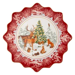 Villeroy & Boch Gebäckteller groß, Waldtiere 42x42x2cm 