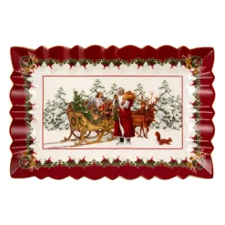 Villeroy & Boch Kuchenplatte eckig, Santa mit Schlitten 35x23x3,5cm 