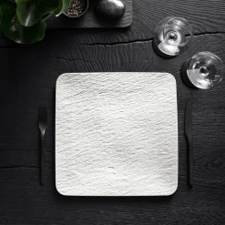 Villeroy & Boch Manufacture Rock blanc Servierplatte quadratisch/Gourmetteller 32x32x1,5cm