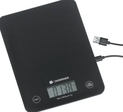 Zassenhaus Digitale Küchenwaage USB, schwarz "BALANCE"